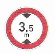 B 16 - Zákaz vjezdu vozidel, jejichž výška přesahuje vyznačenou mez