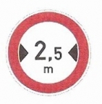 B 15 - Zákaz vjezdu vozidel, jejichž šířka přesahuje vyznačenou mez