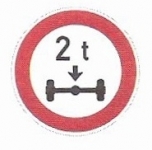 B 14 - Zákaz vjezdu vozidel, jejichž okamžitá hmotnost připadající na nápravu přesahuje vyznačenou mez
