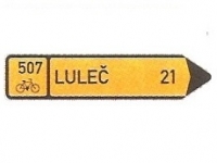 IS 19c - Směrová tabule pro cyklisty (s jedním cílem)