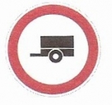 B 33 - Zákaz vjezdu motorových vozidel s přívěsem