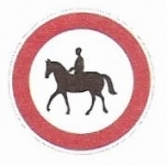 B 31 - Zákaz vjezdu pro jezdce na zvířeti